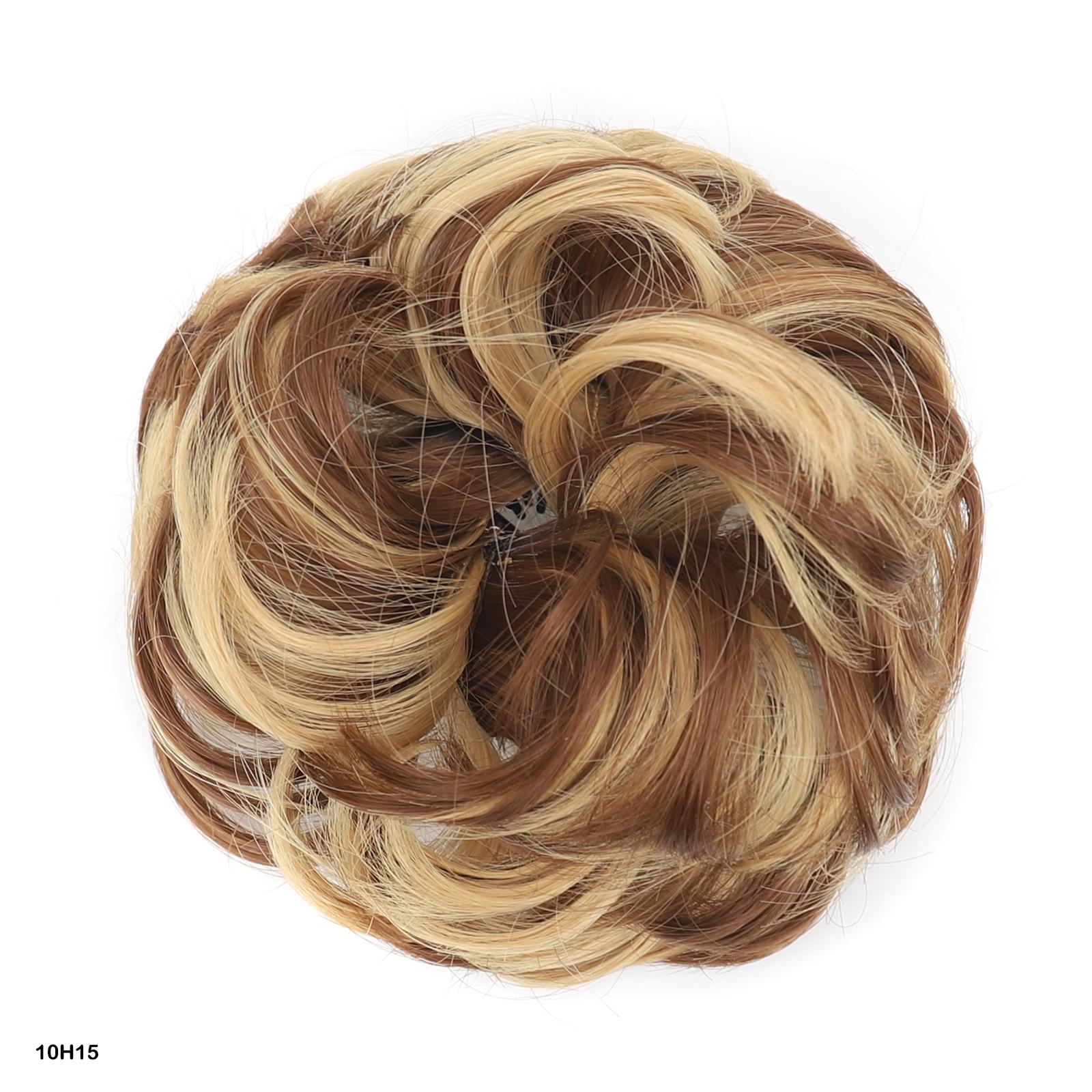 

Синтетические небрежные пучки для наращивания волос в стиле птичьего гнезда для женщин - пушистый волнистый кудрявый шиньон, регулируемый дизайн