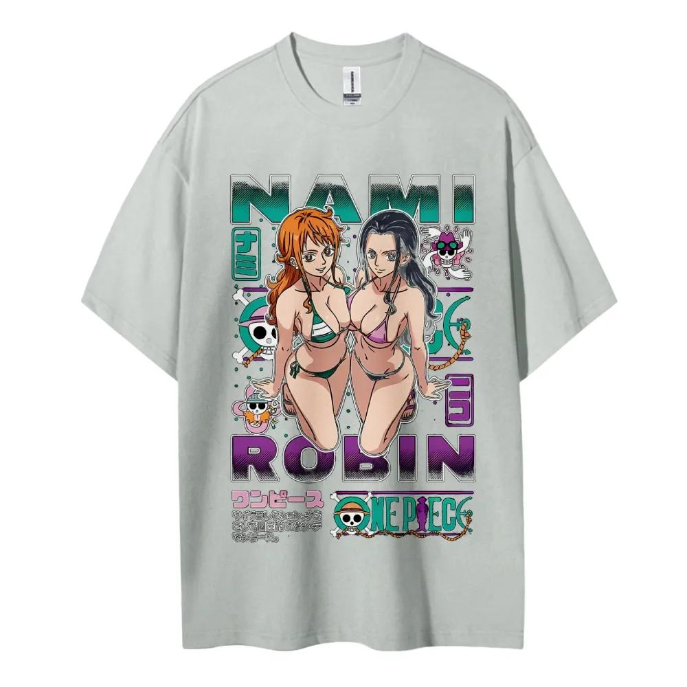 ONE PIECE T-shirt Herr Ren Bomull Vardaglig Rund Hals T-shirt Kortärmad Kläder Sommar Sport Vardaglig Kortärmad Topp