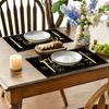 Artoid Mode Black and Gold Cheers to The 2026 New Year Placemats Set of 4, 12x18 Inch Festival Winter Table Mats for Party Kitchen Dining Decoration