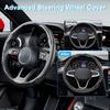Carbon Fiber Steering Wheel Cover 3PCS, Non-Slip Grip For Universal Cars,Fit For 14–16 Inch Wheels, Interior Accessories For Cars Trucks (Black)