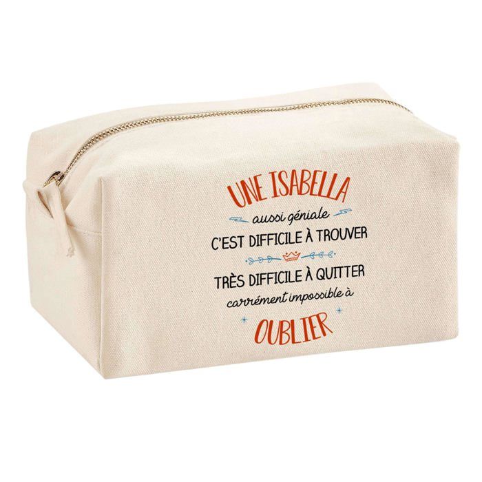 Tote bag - PLANETEE - Trousse Multifonction « Une Isabella Aussi Géniale » - Coton - Grande contenance - Imprimé en France