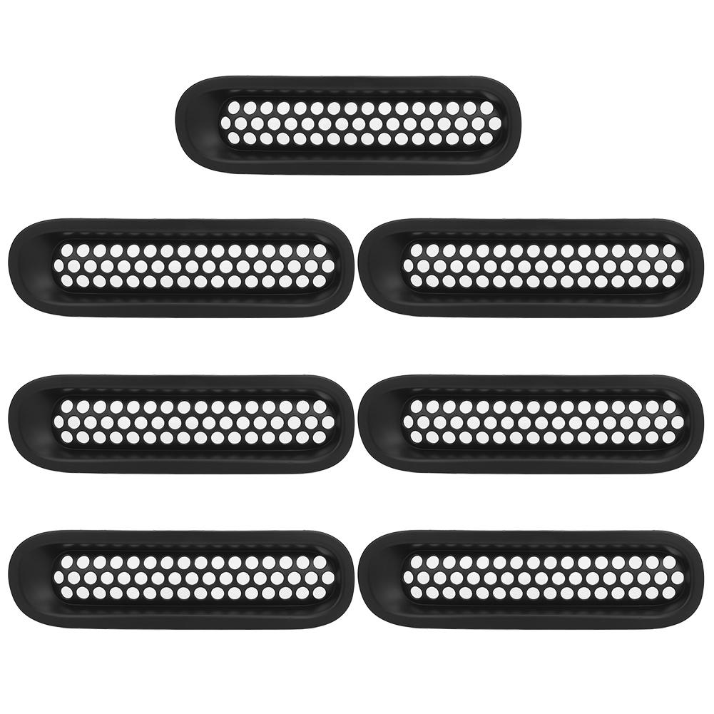 7 Stück Aufsteckbare Frontgittereinsätze Passend für Jeep JK Wrangler 2007 2015