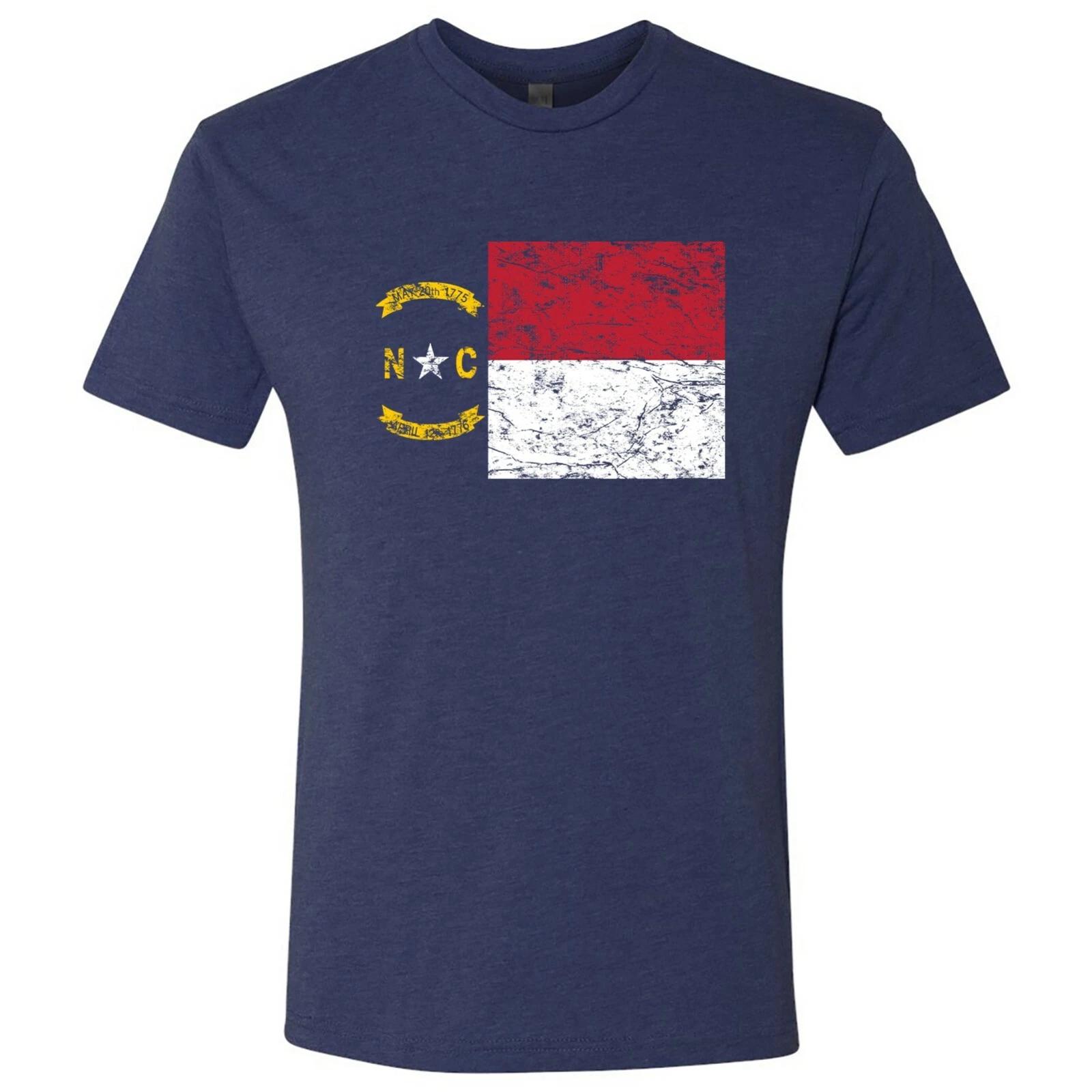 Мужская футболка с флагом Северной Каролины, гордость штата, трехнитка - Винтажный темно-синий M