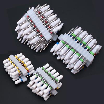 10 pz/set Punte Da Trapano Per Unghie In Ceramica Set Fresa Elettrica Manicure Lime Cuticola Rimuovere Bava Gel Polish Kit Strumenti Accessori
