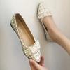 Fashion Women's Flat Shoes Pointed Toe Pearl With Heel Office 39 Luxury Brand Young Non Slip Discount Elegant Dress On Ladies Footwear