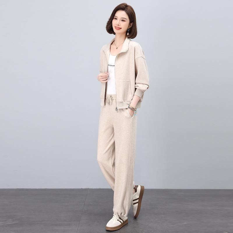 Stylish Women's Spring/Autumn Tracksuit Cardigan: Casual, Fashionable, Loose-Fitting Two-Piece Set