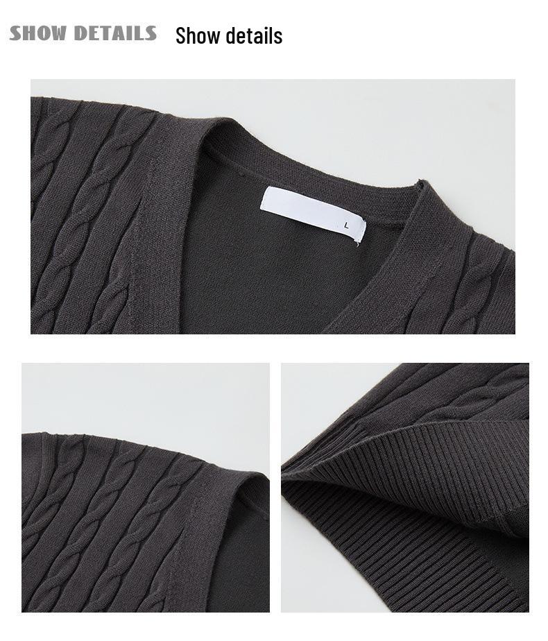 Light Luxury V-neck Knit Cardigan for Teens - Spring & Autumn Style
