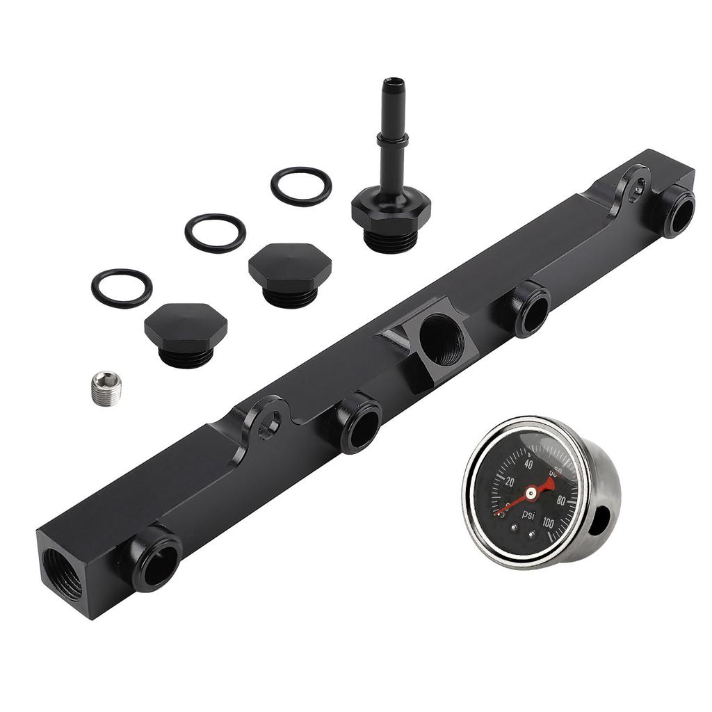 Professional Aluminum Fuel Rail Set Metal Fuel Rail Set with Oil Meter Aluminum Fuel Rail Set for K20 K24 RSX Civic