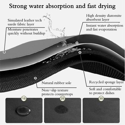 Super Absorbent Bathroom Drain Pad Tableware Draining Pad Quick Dry Rug Kitchen Dinnerware Placemat Dish Drying Mat