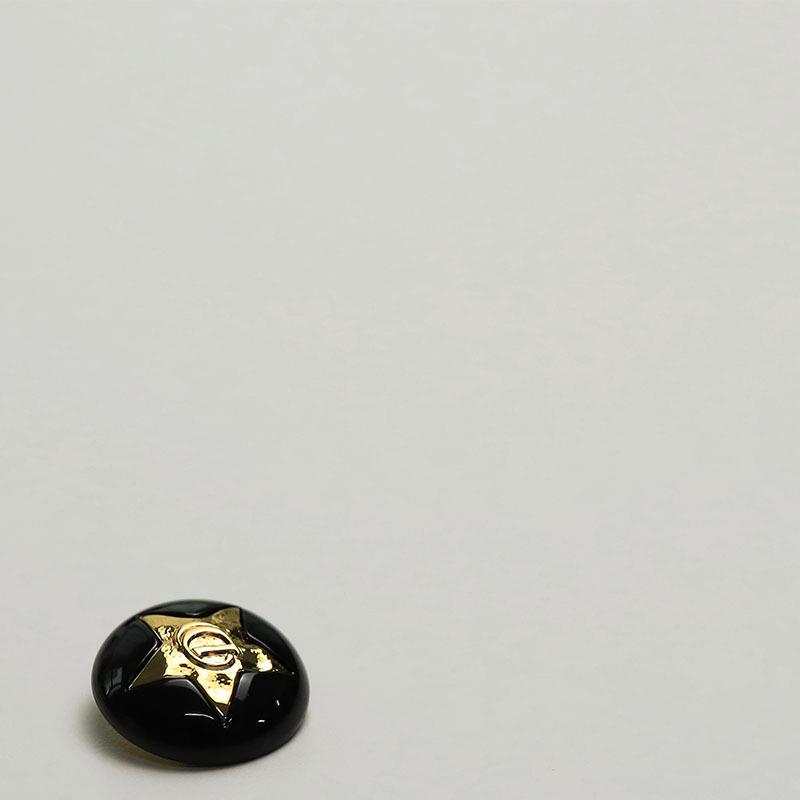 

Знаменитая пентаграмма металлическая черная пуговица свитер куртка костюм кожаное пальто декоративные пуговицы 1 #[Pentagram D Black Gold] 18mm