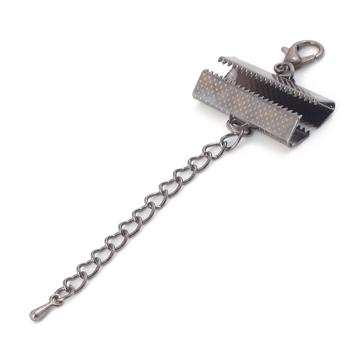 

10 шт. кожаный шнур конец застежка цепи карабины застежки соединители для браслета DIY ювелирные изделия изготовление фурнитуры 30mm чёрный