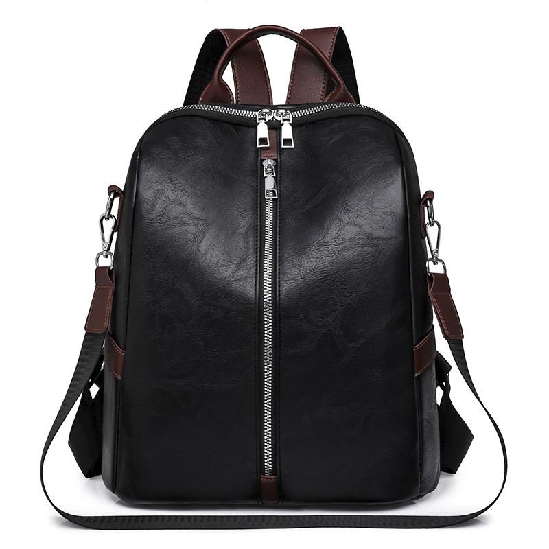IELGY Backpack Anti-theft Fashion Casual Retro Solid Color Dual-use Backpack