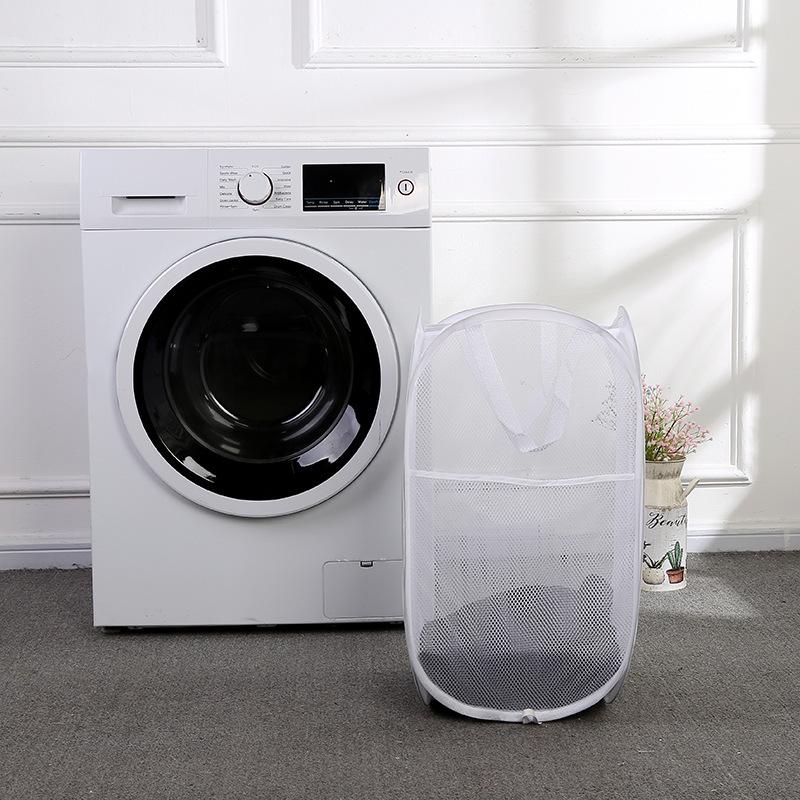 Collapsible Large-Capacity Laundry Basket with Mesh Design for Dirty Clothes