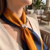 Shinny Double Teardrop Scarf Buckle Rhinestone Hijab Clip Luxury Decorative Clasp  Unisex