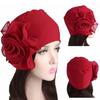 One Size Side Flower Ramadan Hijab Big Flower Islamic Headscarf Women's Turban Cap  Ladies Headwear
