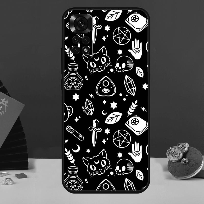 Witchcraft Witch Cat Case For Redmi Note 8 9 10 11 12 Pro 8T 9S 10S 11S Redmi 10 9 12C 9C 9T 10C 10A Cover Capa