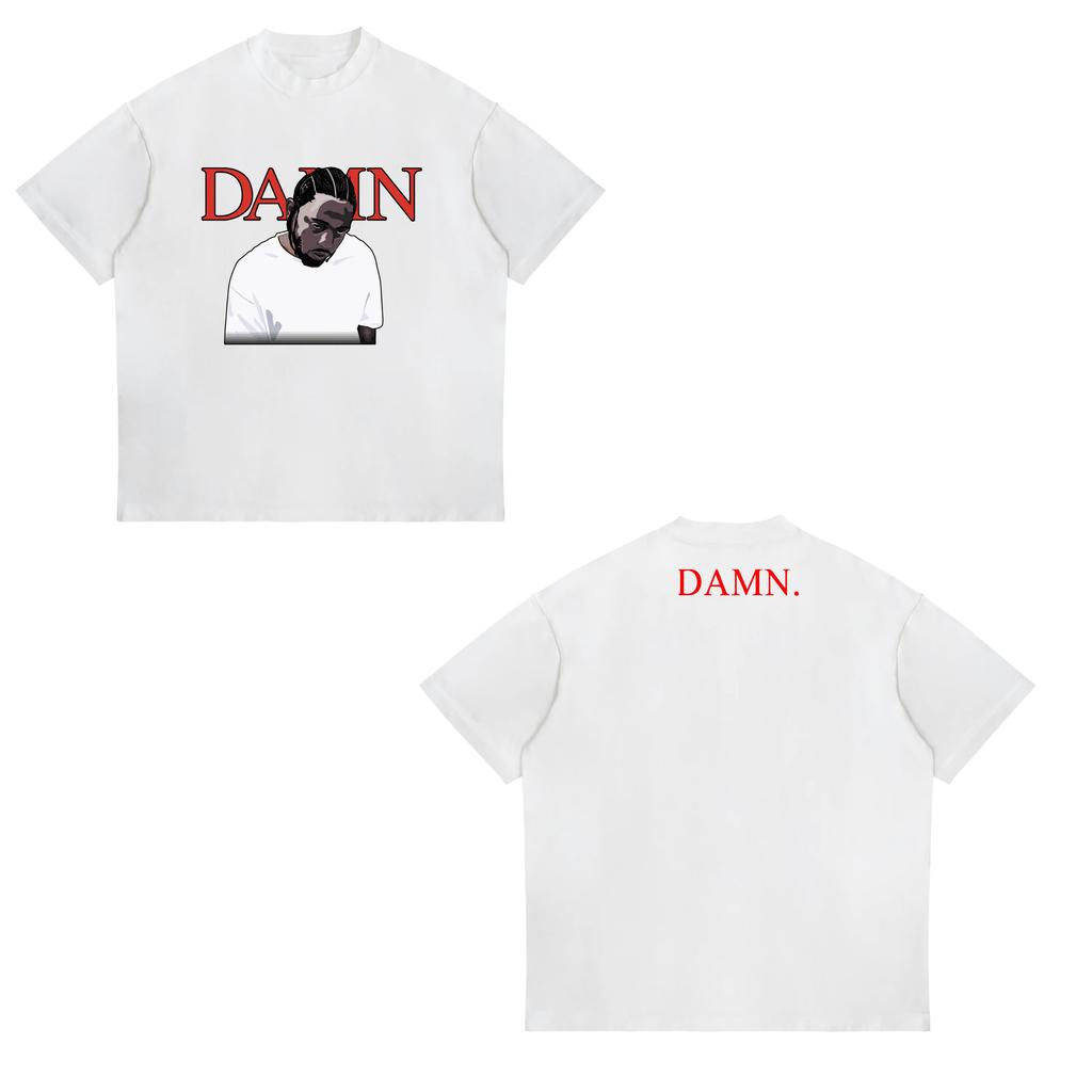 T-shirt Kendrick Lamar DAMN Mêmes Graphismes Été Unisexe Mode Femme Hip Hop T-shirts Oversize Unisexe Vintage Coton