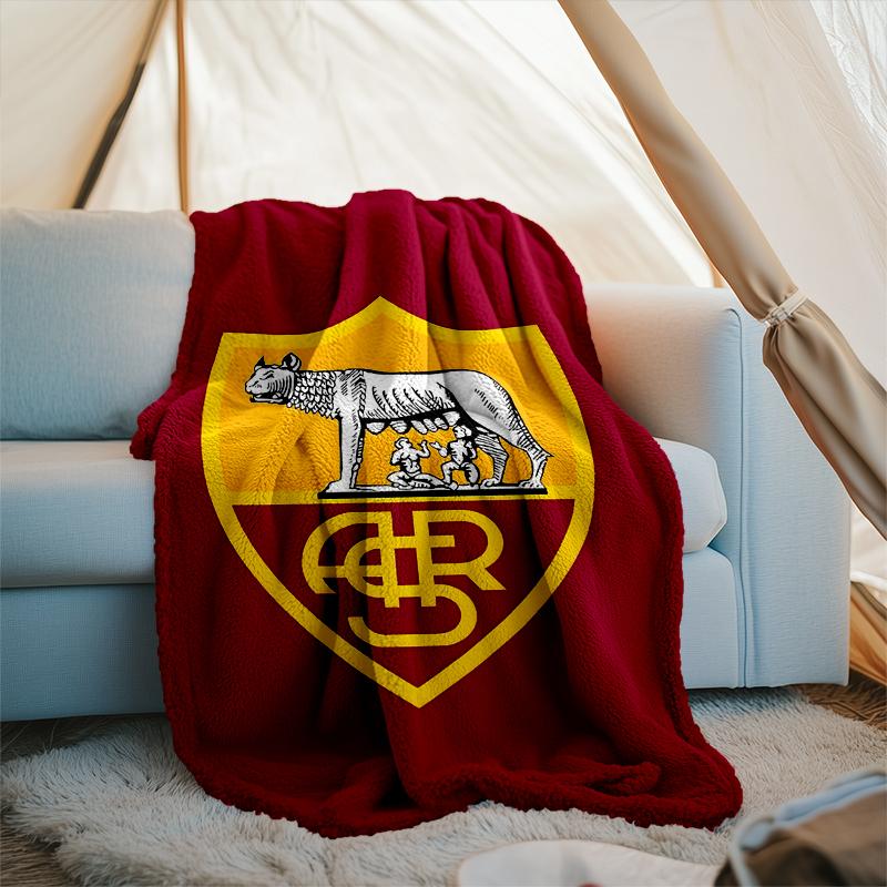 1pz Coperta Morbida in Flanella Stampata Club di Calcio Lupa di Roma per Camera da Letto Adulti Soggiorno Divano Campeggio Viaggio Regali per Fan Regali di Natale