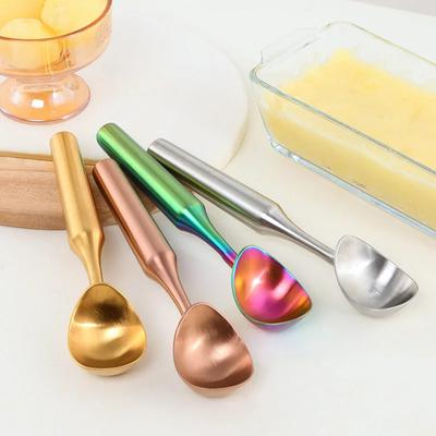 1 cuchara para helado de acero inoxidable, antiadherente, para hacer bolas de hielo de frutas, para hacer helado de sandía.