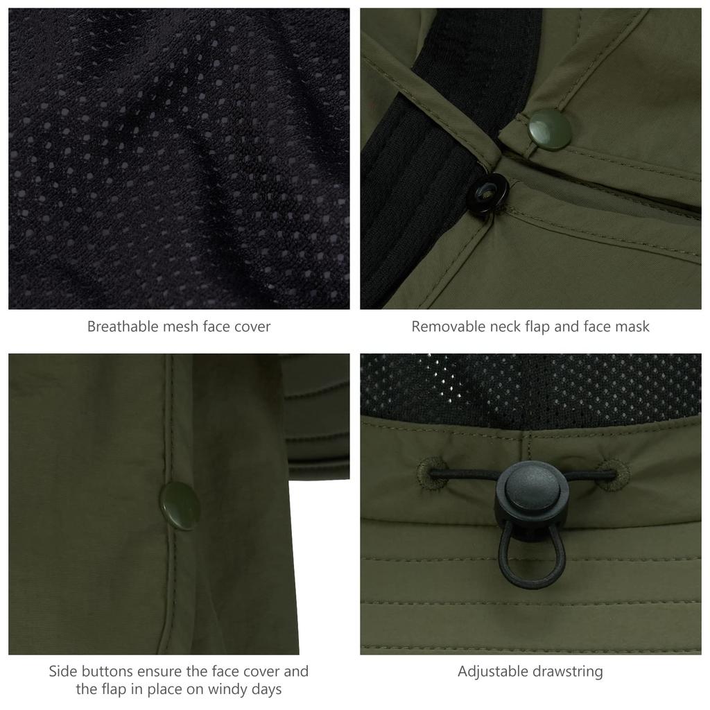 Bassdash Foldable Fishing Hat with Sun UPF Unisex 360° Protection, 3-Way Protection, 50+ Water-Repellent,