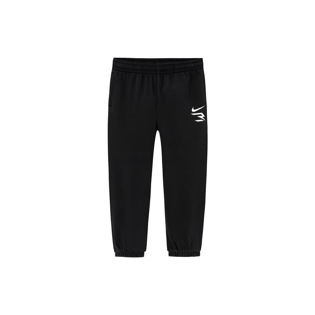 Nike Casual Pants Kids Elastic Logo Print Straight Leg Knit Long Pants Kids bottoms Black NY2342059GS-001