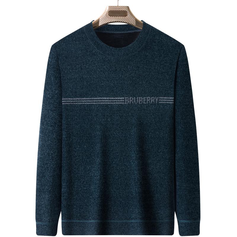 Men's Plus Velvet Thickened Chenille Sweater: Warm Winter Knitwear for Middle-Aged and Elderly Dads