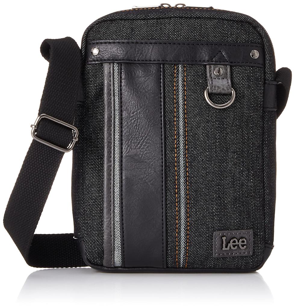 Lee Symbole Mini Shoulder Denim X Faux Black Bag, Leather, 320-3263,