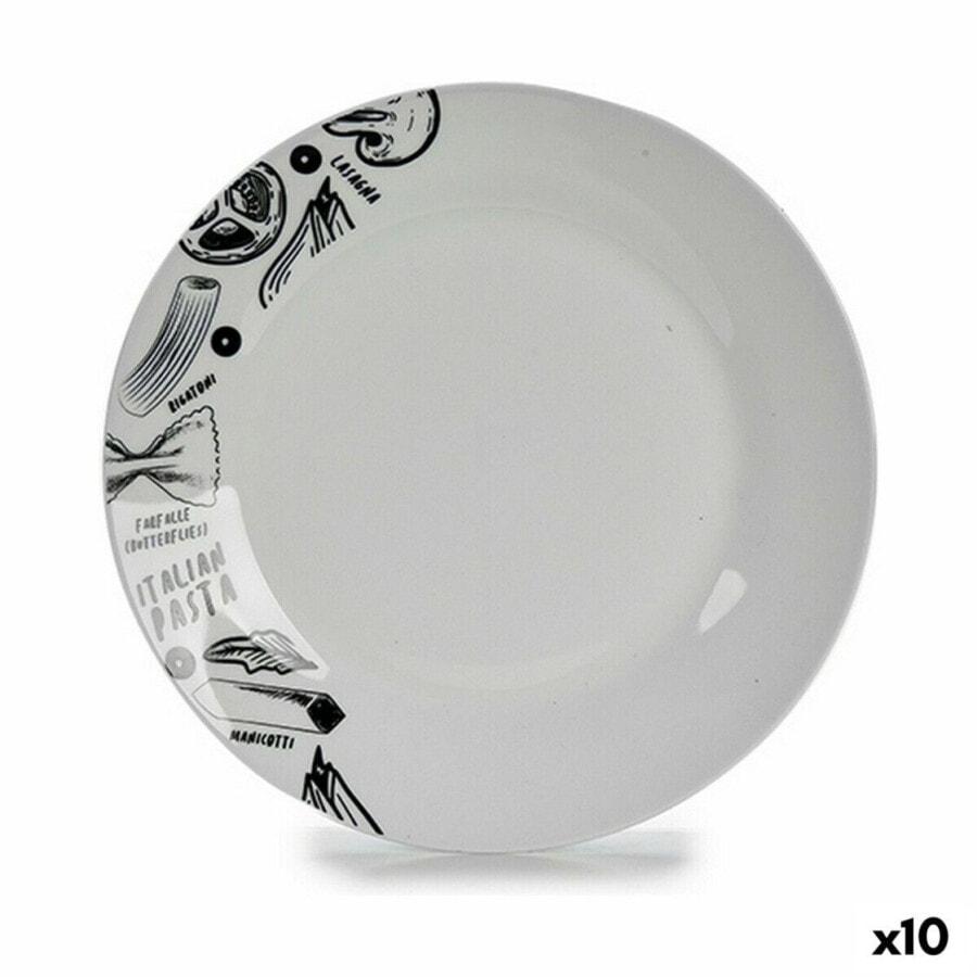 

Плоская тарелка BB Home Фарфор Чёрный Белый 24,4 cm (10 штук)