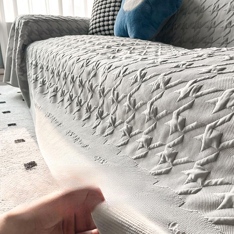 Summer Sofa Cover Towel Simple Nordic Style Non-Slip Dust Cover Solid Color High Sense Sofa Cover Universal Cover