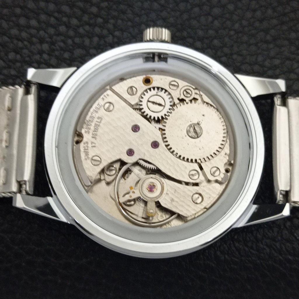 HAND-WINDING VINTAGE MONTINE SWISS MENS REFURBISHED WHITE DIAL WATCH a441552-5