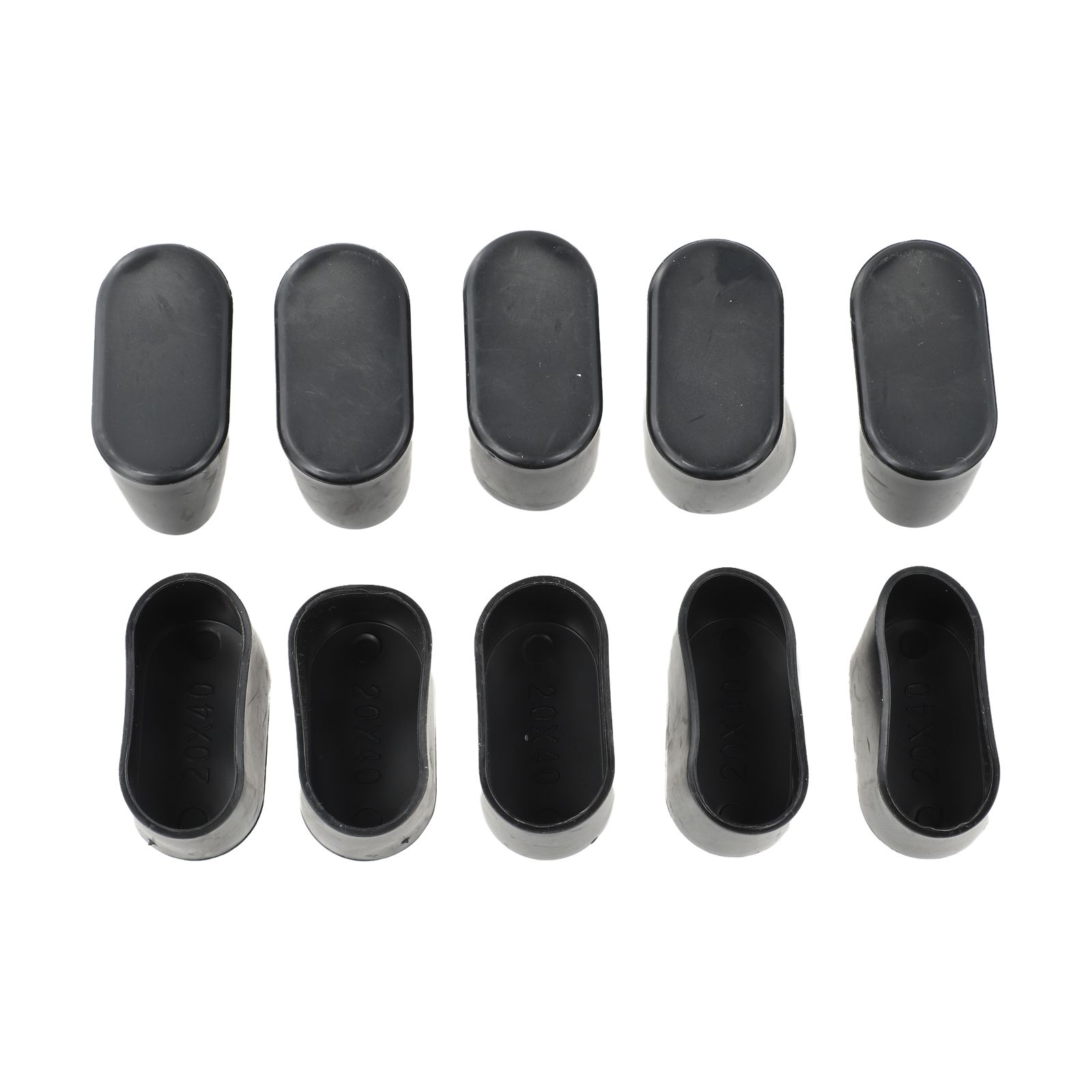 

Oval Covers Chair Leg Cap Floor Protectors Home Supplies Black 20x40mm
