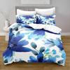 Flowers Duvet Cover King Queen Watercolor Floral Bedding Set Colorful Flowers Green Leaf Bird Polyester Quilt Cover for Women