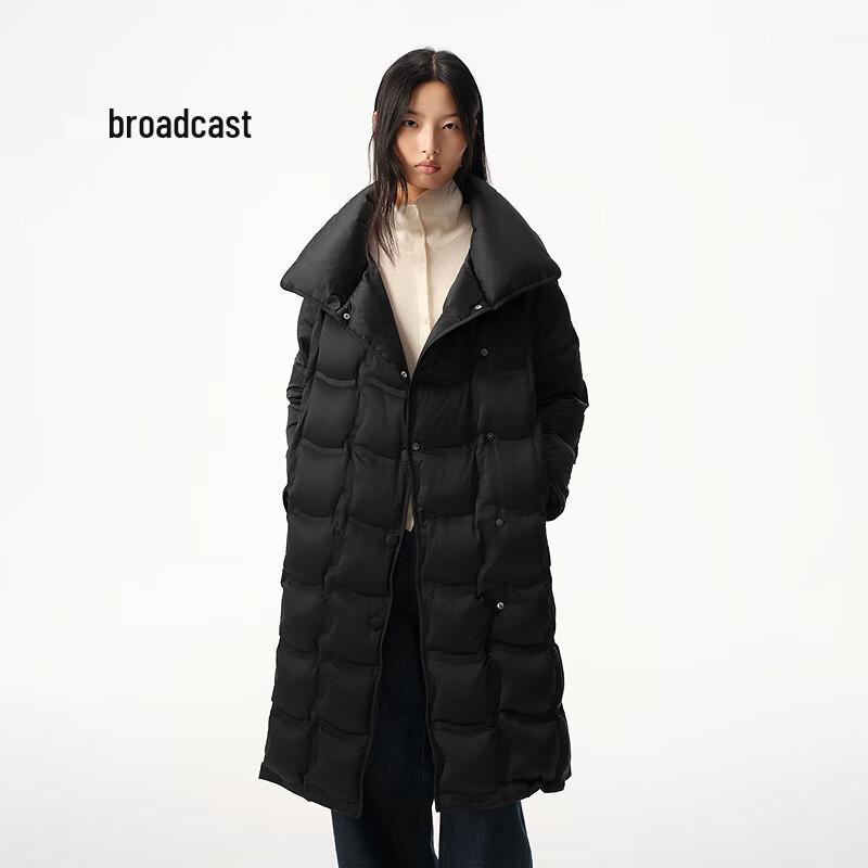 

Broadcast Women s Square Quilted Warm Mid-Length Loose Down Jacket XL
