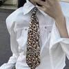 Vintage Shirt Tie Leopard Print Harajuku Student Uniform Adjustable Pre Tied Necktie for Women and Men Cosplay Neckwear