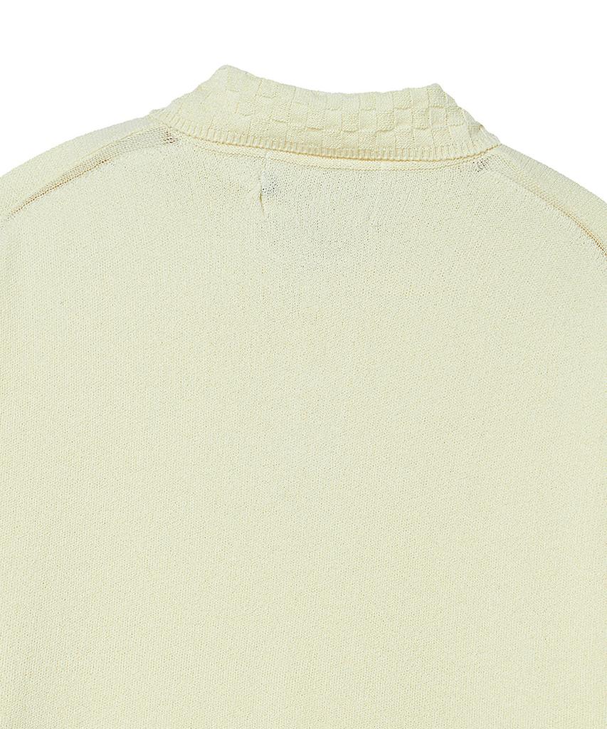 BEYOND CLOSET [Collection Line] Weaving Collar Detail Cotton Knit Ivory