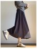 Autumn Winter 2025 High Waist Slimming A-line Long Skirt for Women