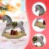 Small Christmas Rocking Horse Decor Collection Desktop Animal Statue Resin Desk Figure for Birthday Shop Party Wedding Fireplace