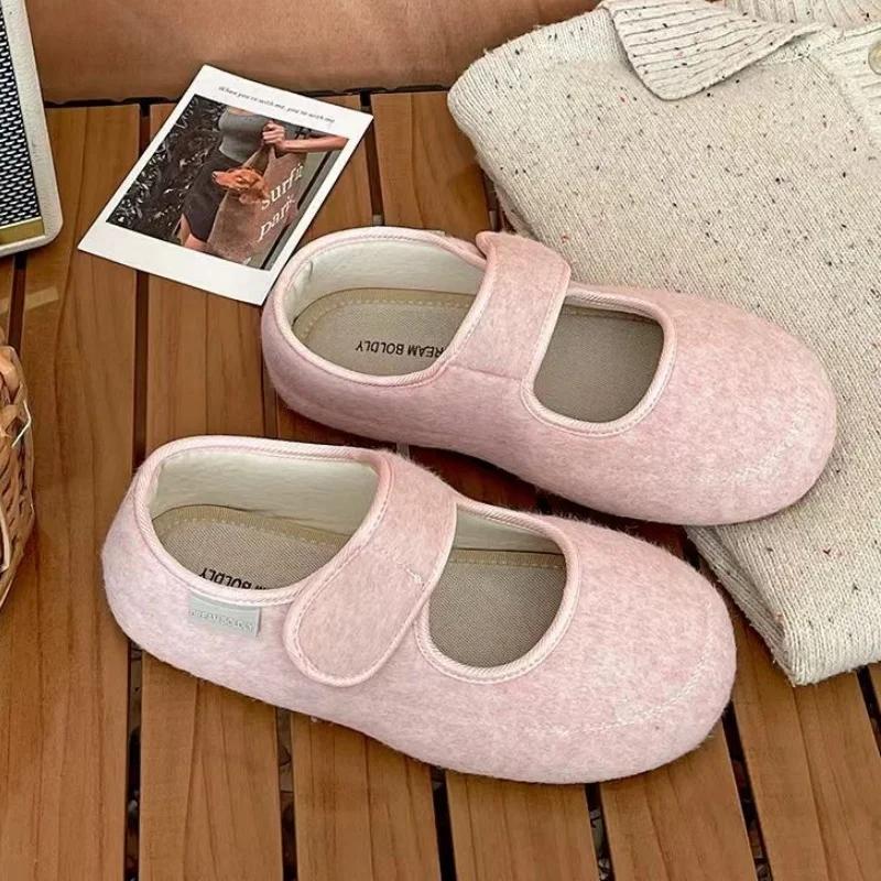 Suede Women Ballet Flats Shoes Fashion Mary Jane Shoes Woman 2025 Trend Winter New Sweet Cute Dress Student Sneakers Mujer Shoes