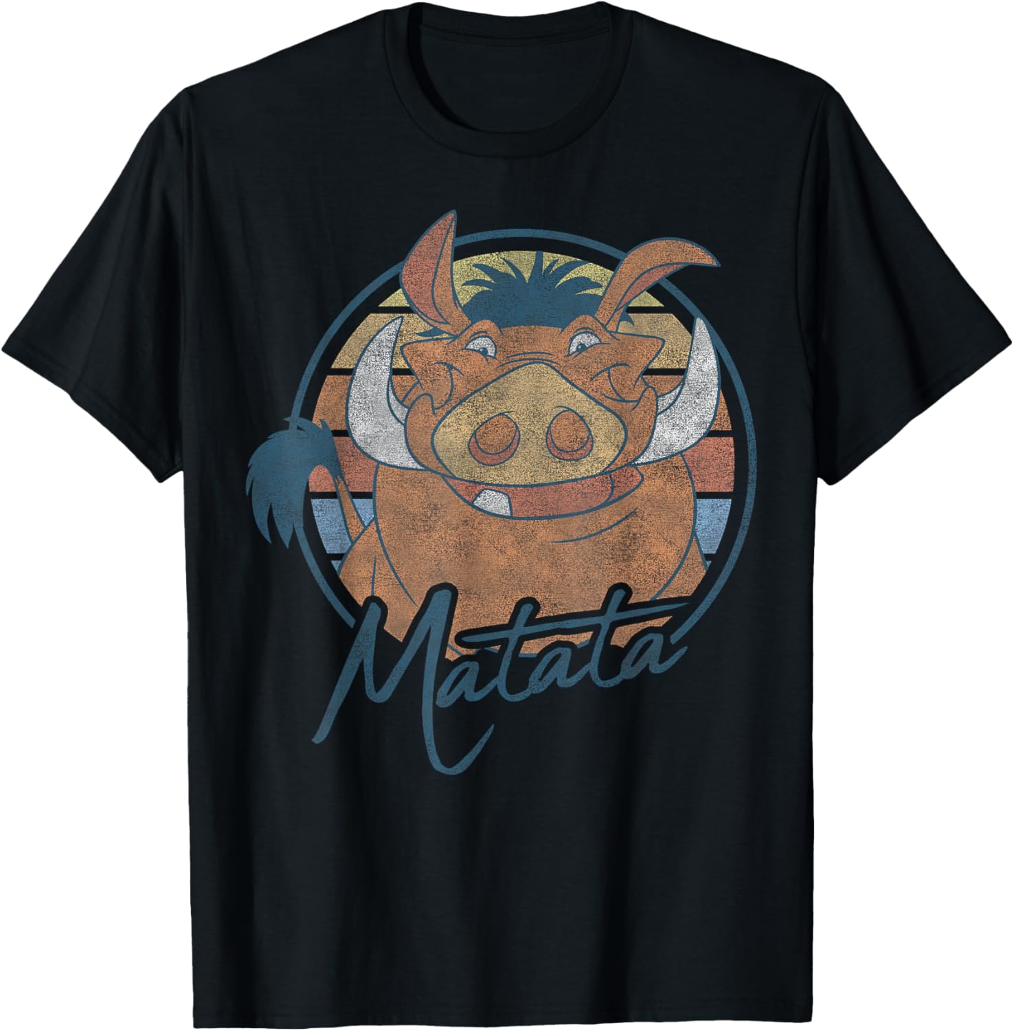 Hot Fashion Casual Disney The Lion King Pumbaa Matata Text Portrait T-Shirt S-4XL Summer L