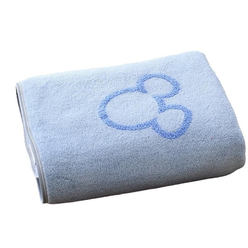 Solid Color Mickey Head Coral Fleece Towel Absorbent Quick Drying Household Towel Soft Wrapping Towel Children's Bath