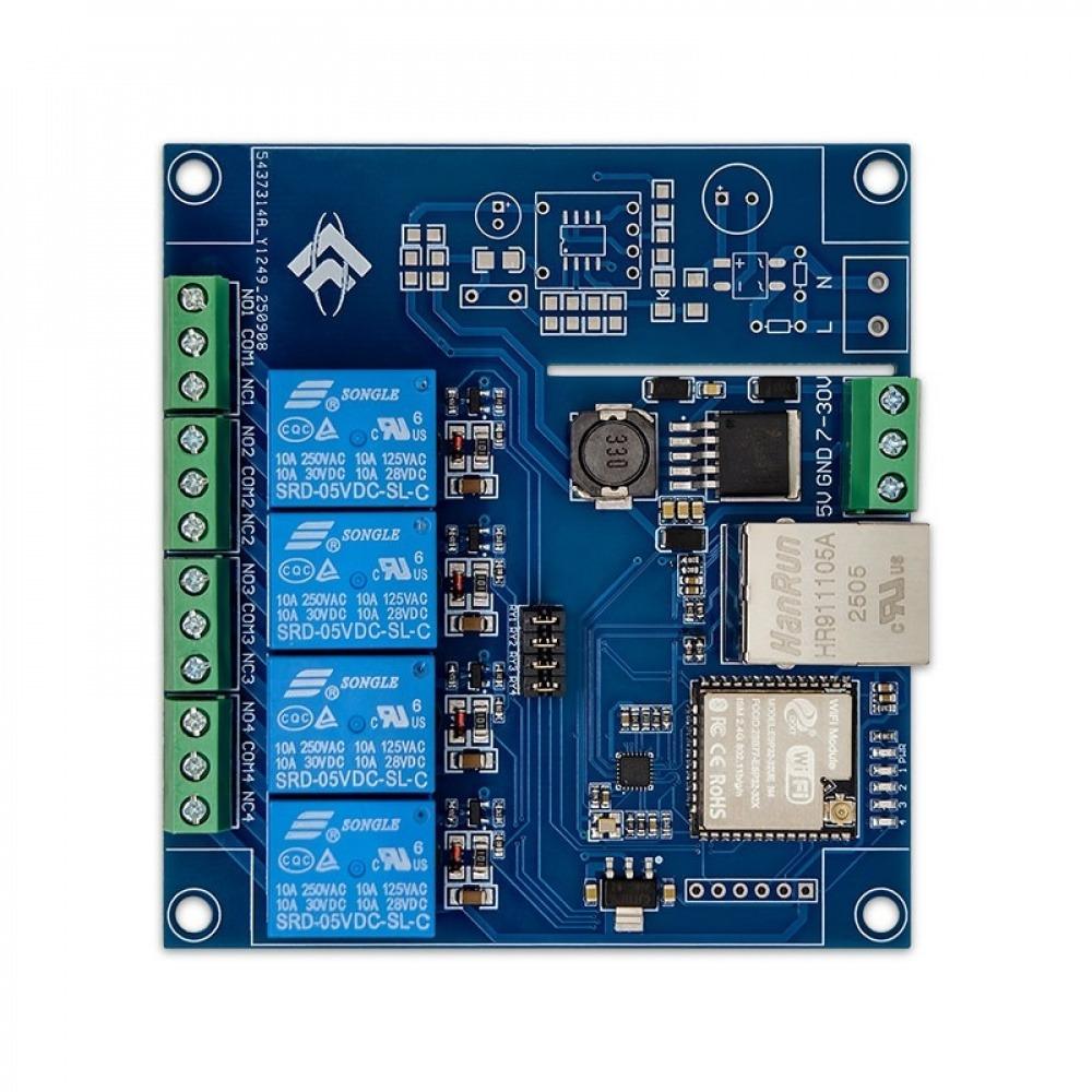 ESP32 Modbus TCP 4-Channel Relay Module Development Board DC5V/7-24V Power Equipped With 100Mbps Wired Network Port