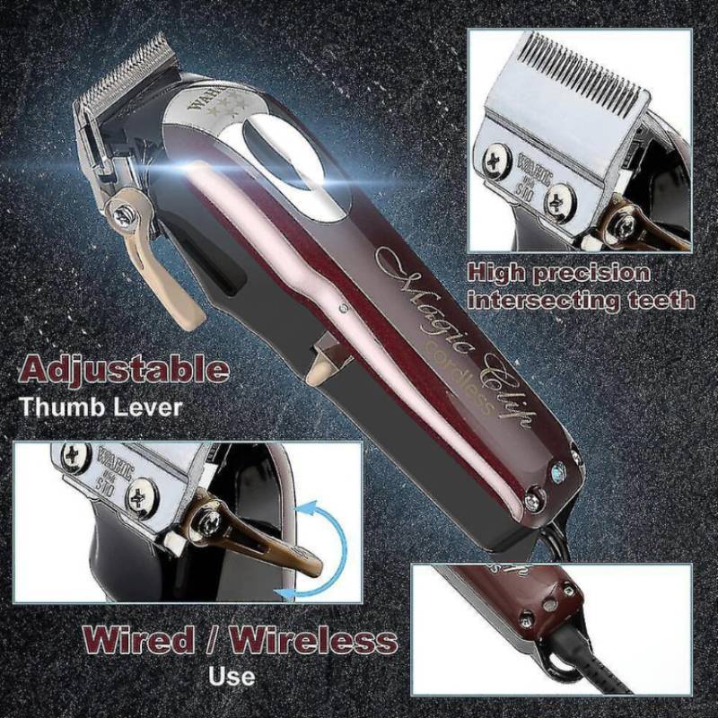 Magic Cordless Hair Clippers Trimmers Pro Lightweight Haircutting Kit Salon
