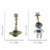 Kreatives Niedliches Design Universum Planet Stern Astronaut Quasten Hängeohrringe Für Frauen Mädchen Hohler Kreis Kristall Anhänger Schmuck