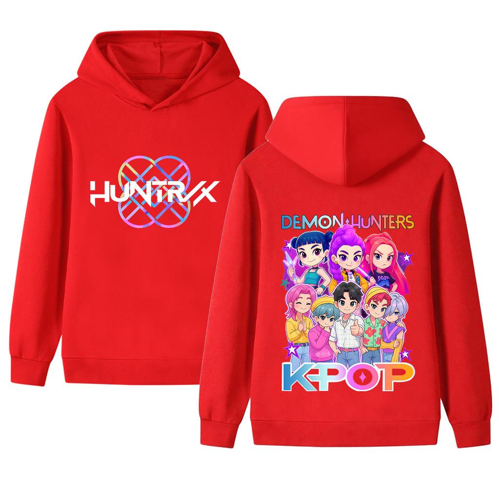 B1201-2 Kids Boys Girls Kpop Rumi Zoey Mira Sajaboys Double-sided Print Long Sleeves Hoodie