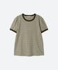 MOONSUN Unisex, Stripe Ringer T-Shirt / Beige