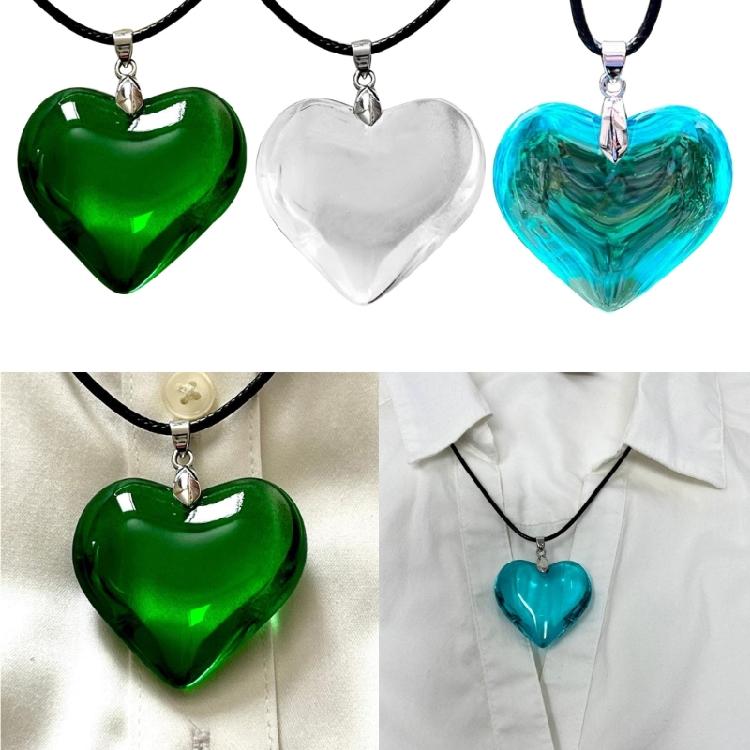Heart Pendant Rope Necklace Minimalist Harajuku Unusual Neck Chain Jewelry