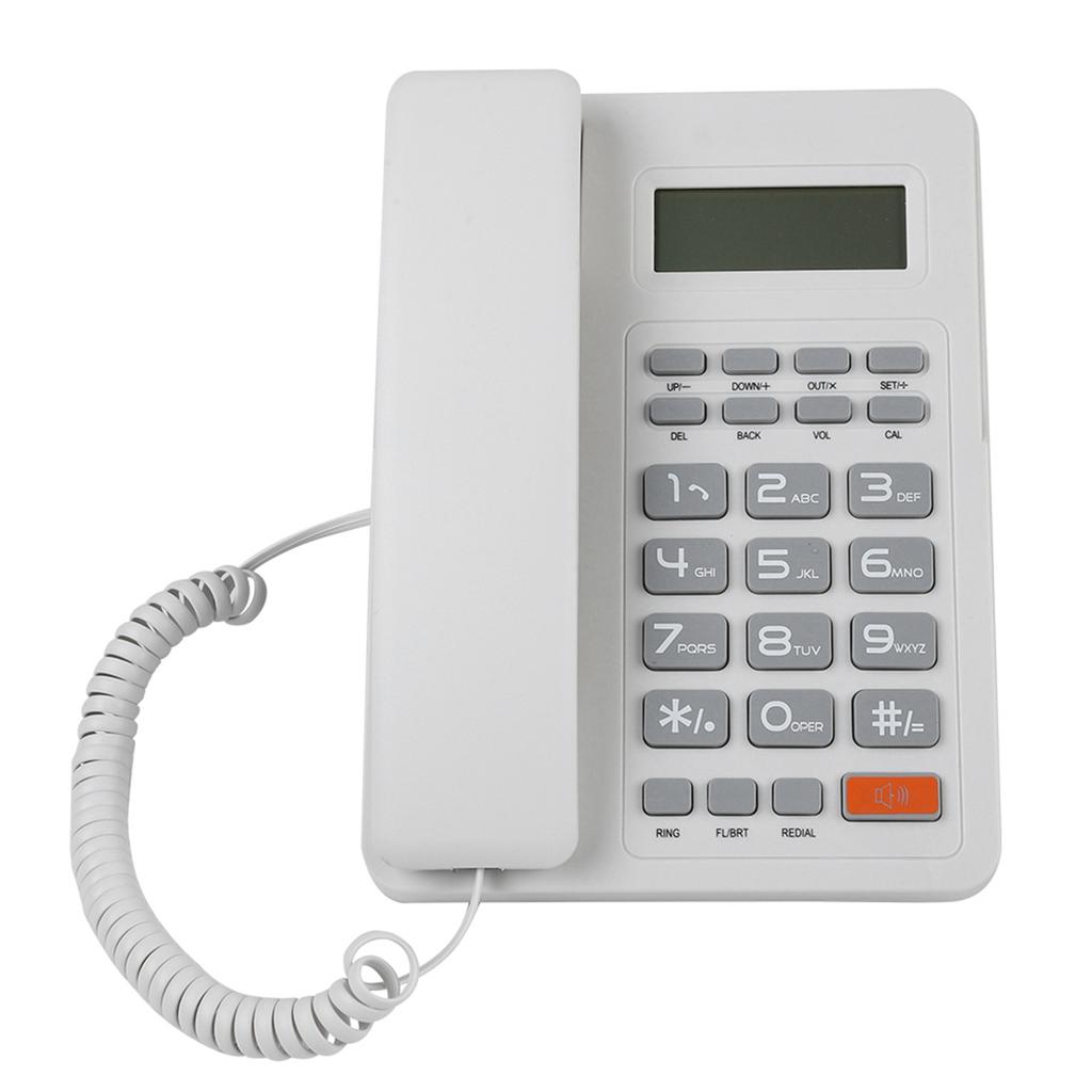 Home Hotel Wired Corded Desktop Phone Office Landline Telephone DTMF FSK English Display White
