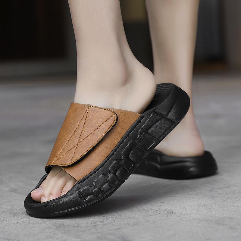  Men's Shoes Summer Sports Slippers For Men EVA Soft-Soled Indoor Sandals Men's High-quality Leather Comfortable Slippers