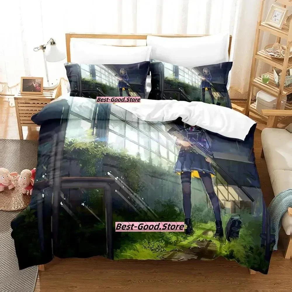 Spel Girls Frontline Anime Kawaii Tryckt Sängset Påslakan Örngott Sängkläder Sänglinne Lakan Täcke Drottning King Size