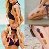 9pcs Temporary Tattoo Colorful Realism Beautiful Flora Watercolor Flowers Colorful Blooms For Shoulders Back Adult
